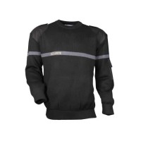 pull-noir-bande-grise-securite-blanc